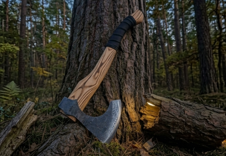 Топор "Дровосек" 9ХС. Топорище дерево Ясень.